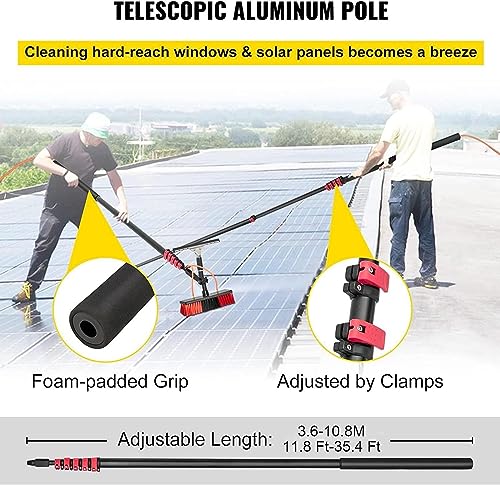 Water Fed Telescopic Window Cleaning Pole Kit with Squeegee Brush M1820