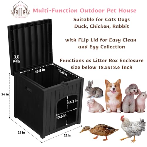 White Waterproof Resin Plastic Cat House W79053