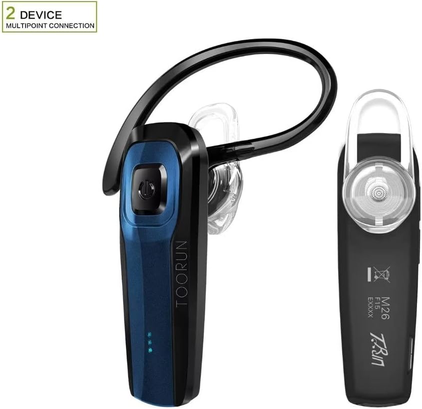 Blue Bluetooth Wireless Earpiece with Microphone V7258