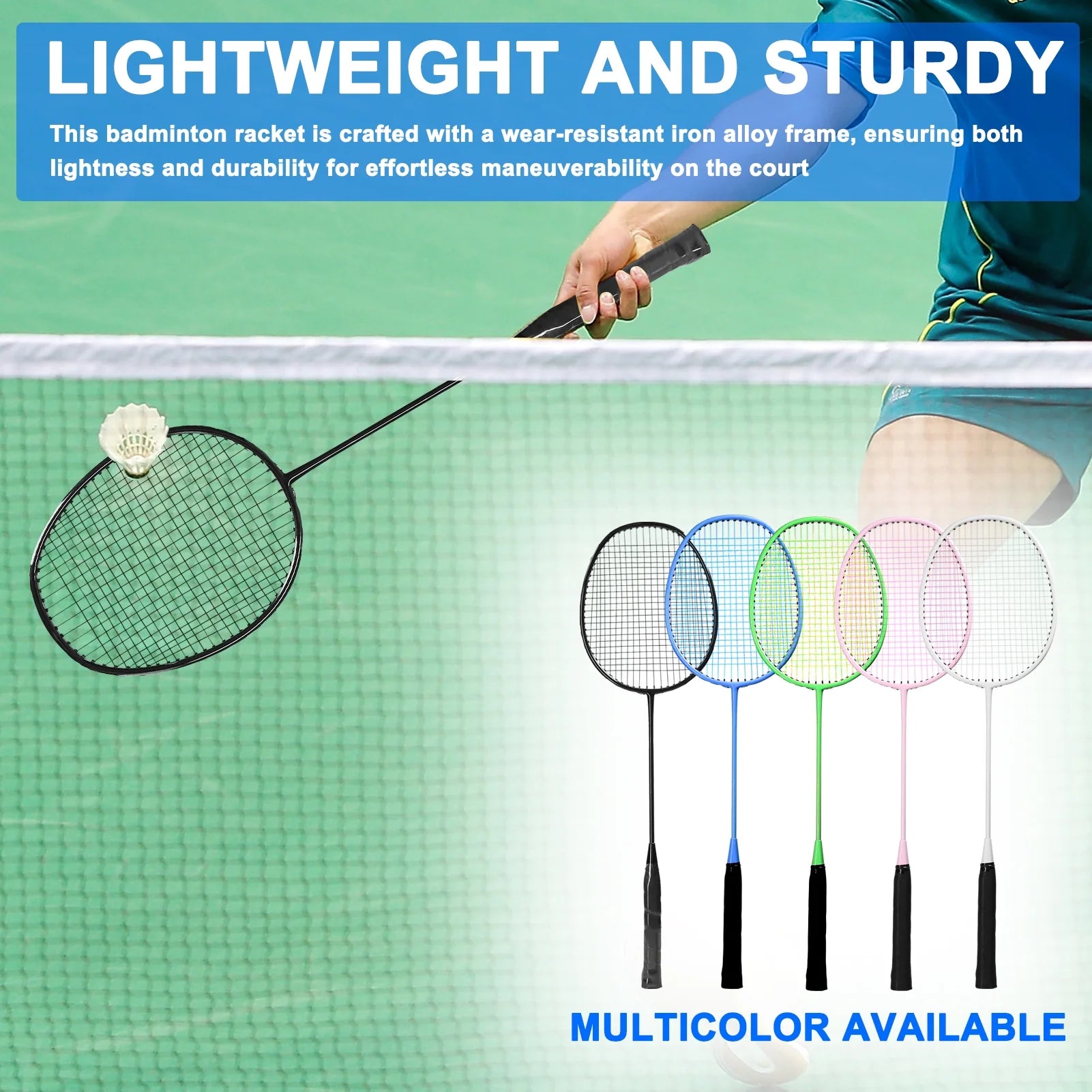Sports Badminton Racquets Set Lightweight 2 Player Racket Sets G70867