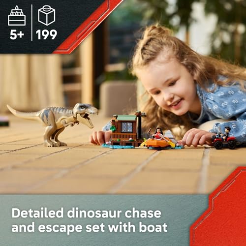 LEGO Jurassic World T. rex River Escape Dinosaur Toy Boat with Minifigures K78691