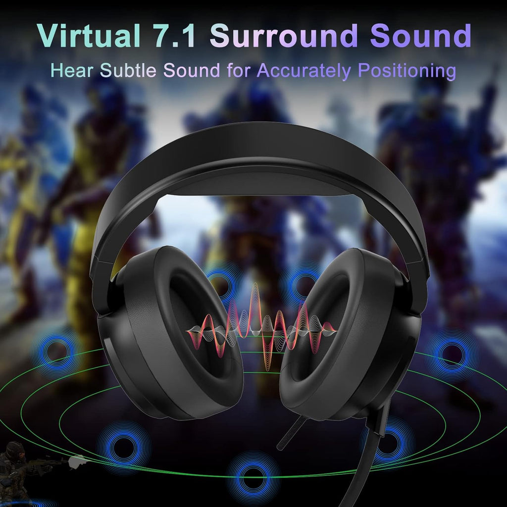 USB Pro Gaming Headset with 7.1 Surround Sound and Noise Cancelling Microphone E564