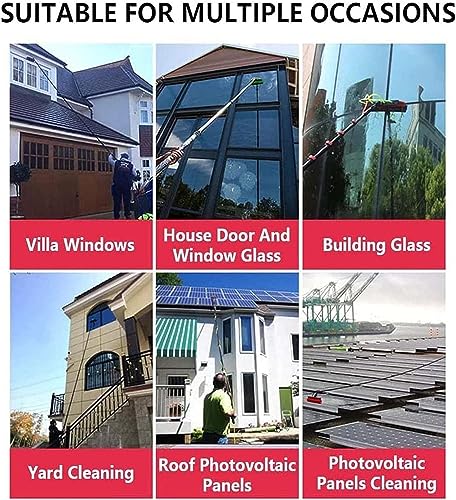 Water Fed Telescopic Window Cleaning Pole Kit with Squeegee Brush M1820