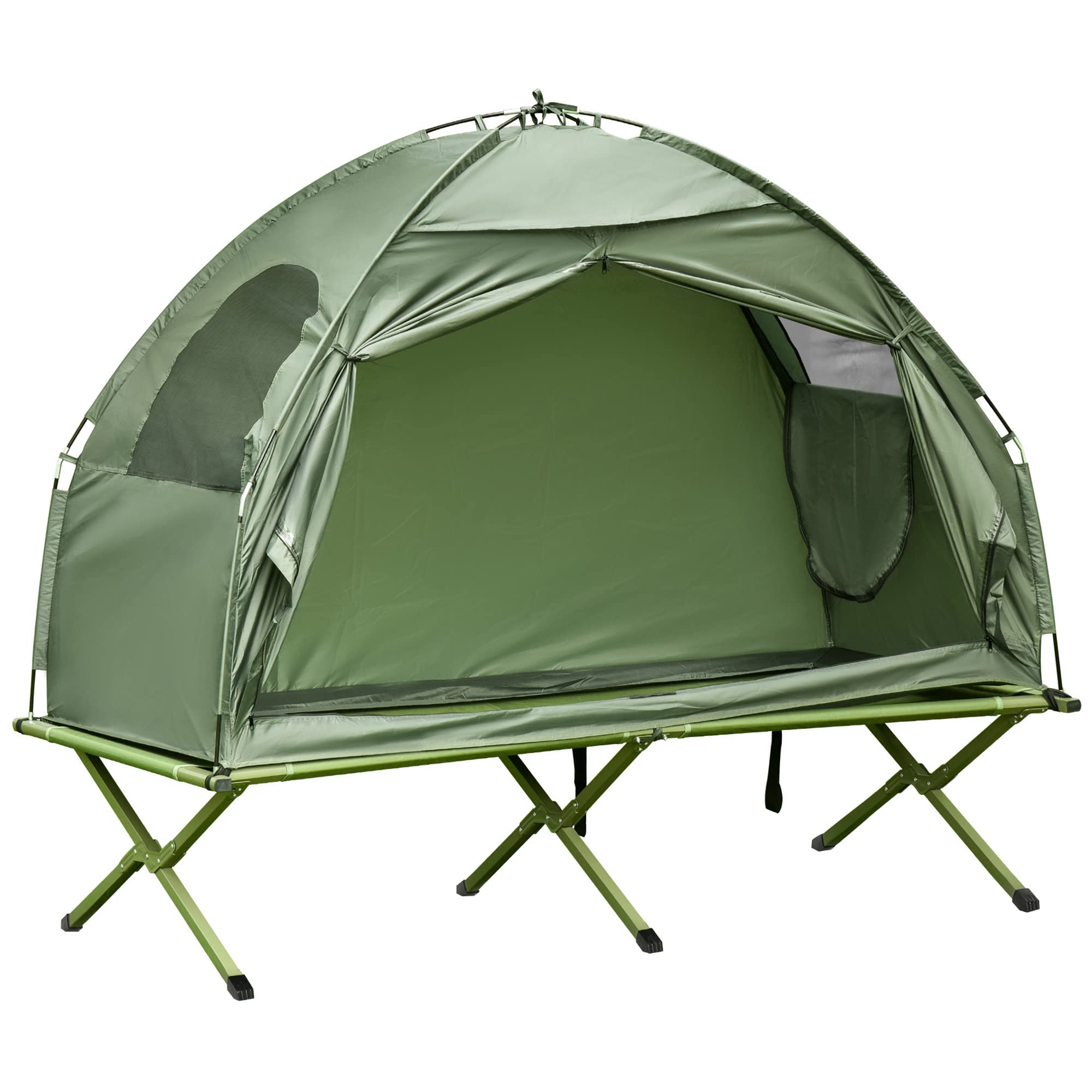 Single Person Folding Camping Tent Cot with Carry Bag Q938478