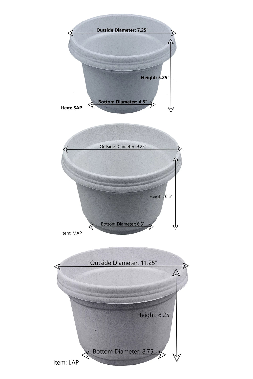 Case of 5 12 inch Terra Cotta Plastic Flower Pot with Saucers Y77538