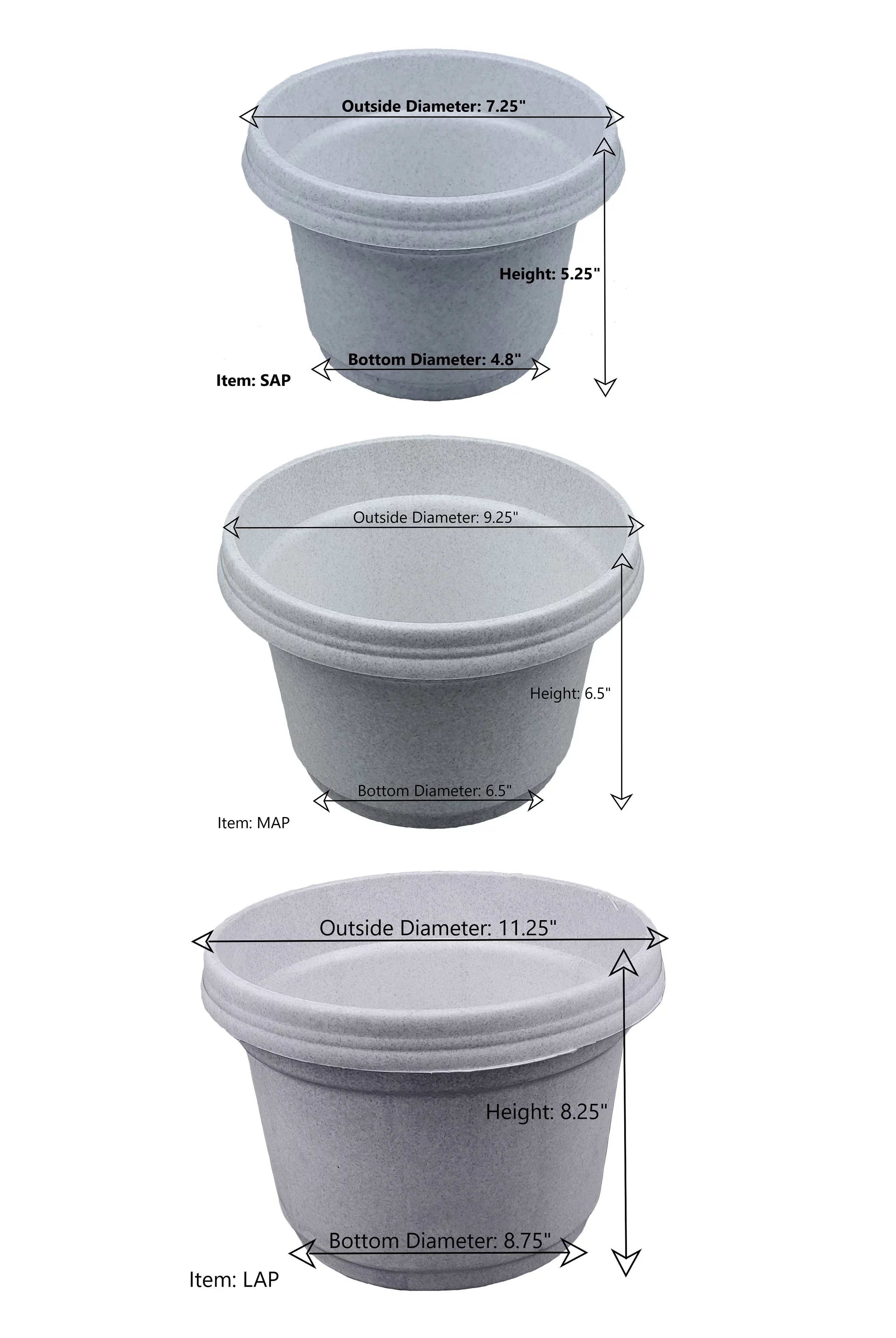 Case of 5 12 inch Terra Cotta Plastic Flower Pot with Saucers Y77538