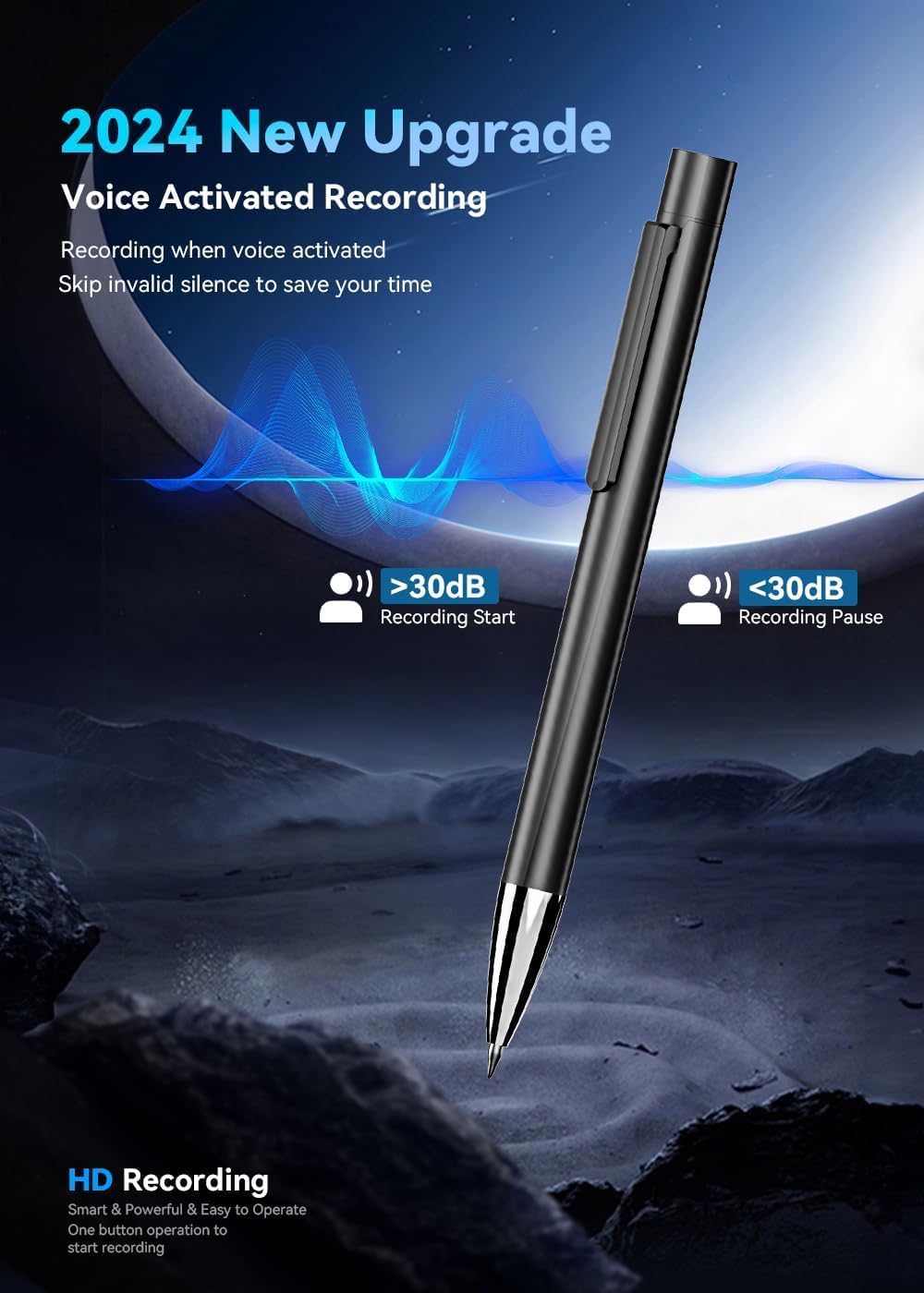 64GB Digital Voice Recorder with Playback, USB-C Recording Device G10063