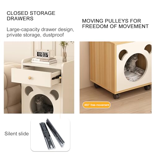 Cat House Side Table with Drawers B269
