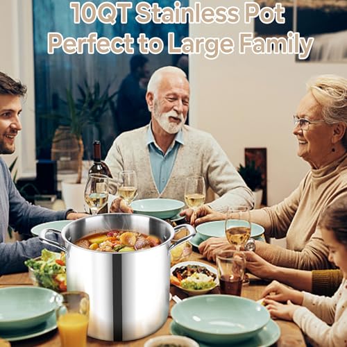 10 Quart Stainless Steel Stock Pot with Lid W735