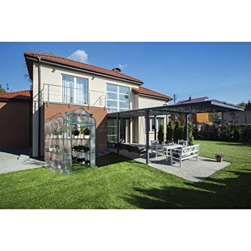 4 Tier Mini Greenhouse with Locking Wheels and PVC Cover O9443