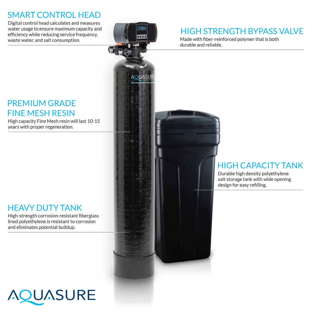 32,000 Grains Water Softener with Digital Head and Fine Mesh Resin F6560