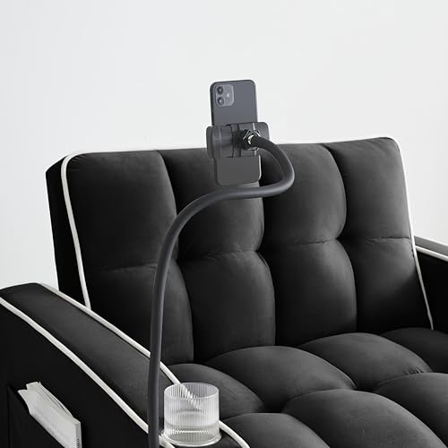Creamy White Convertible Sleeper Sofa Chair with Cup Holder U630491