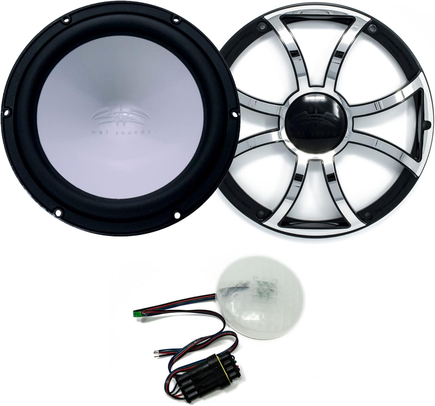 8" Black 4-Ohm Subwoofer with Subwoofer Grill with RGB LED kit N78640