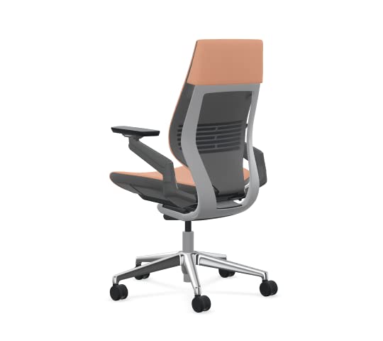 Graphite Fabric Office Chair with Polished Aluminum Base T922