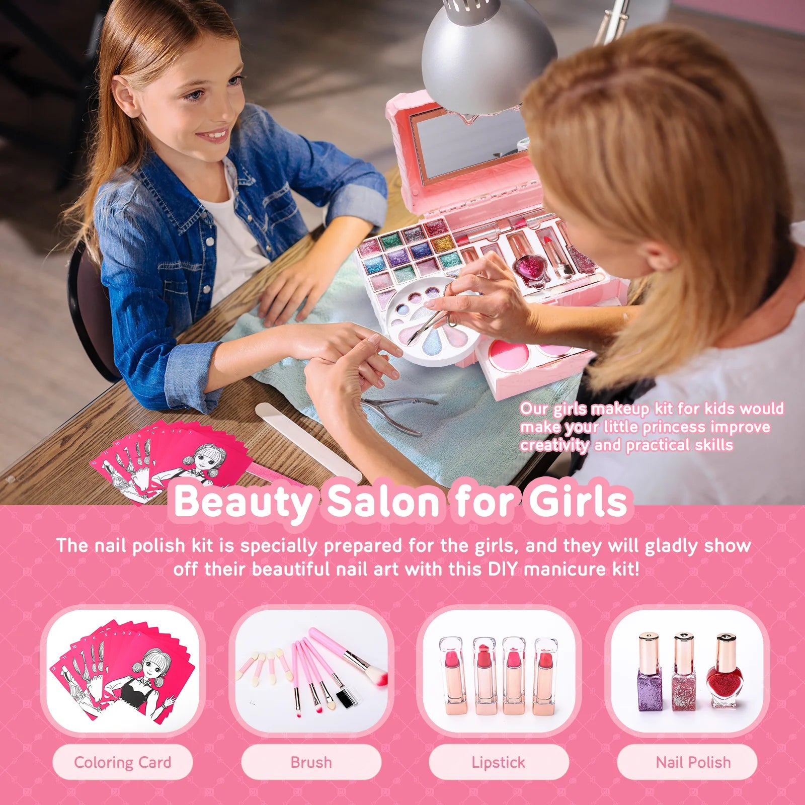 90 Pcs Washable Kids Makeup Kit X427