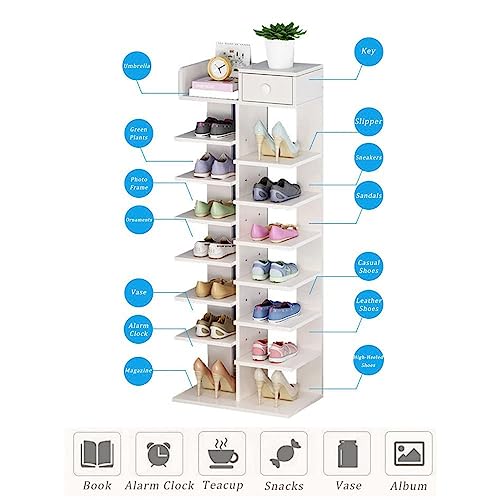 8 Tiers Vertical Narrow Shoe Rack P36131