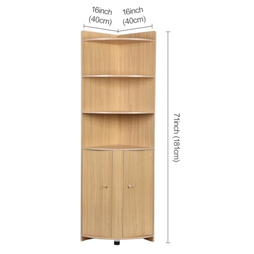 Tall Corner Cabinet with Doors and Shelves N7567