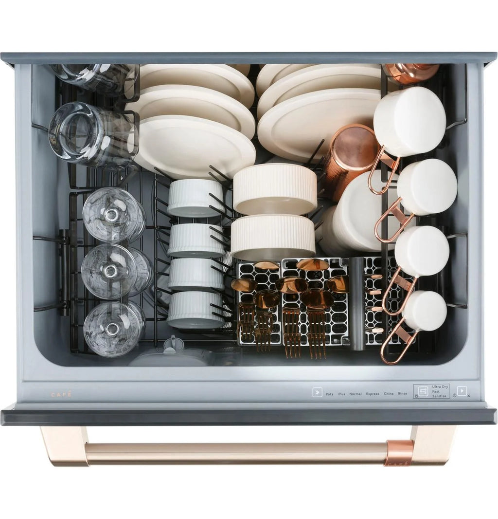 24" Wide Double Drawer Dishwasher - Matte White / Brushed Bronze H532345