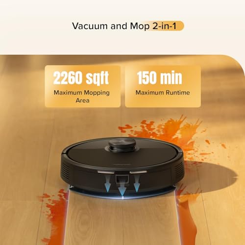 Robot Vacuum with Self-Empty Dock, 5500 Pa Suction, DuoRoller Brush, LiDAR Navigation V396830