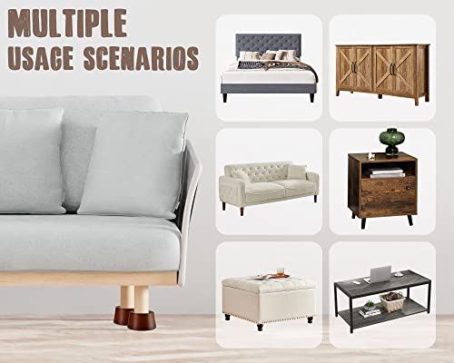 Set of 4 Solid Wood Furniture Risers Y218871