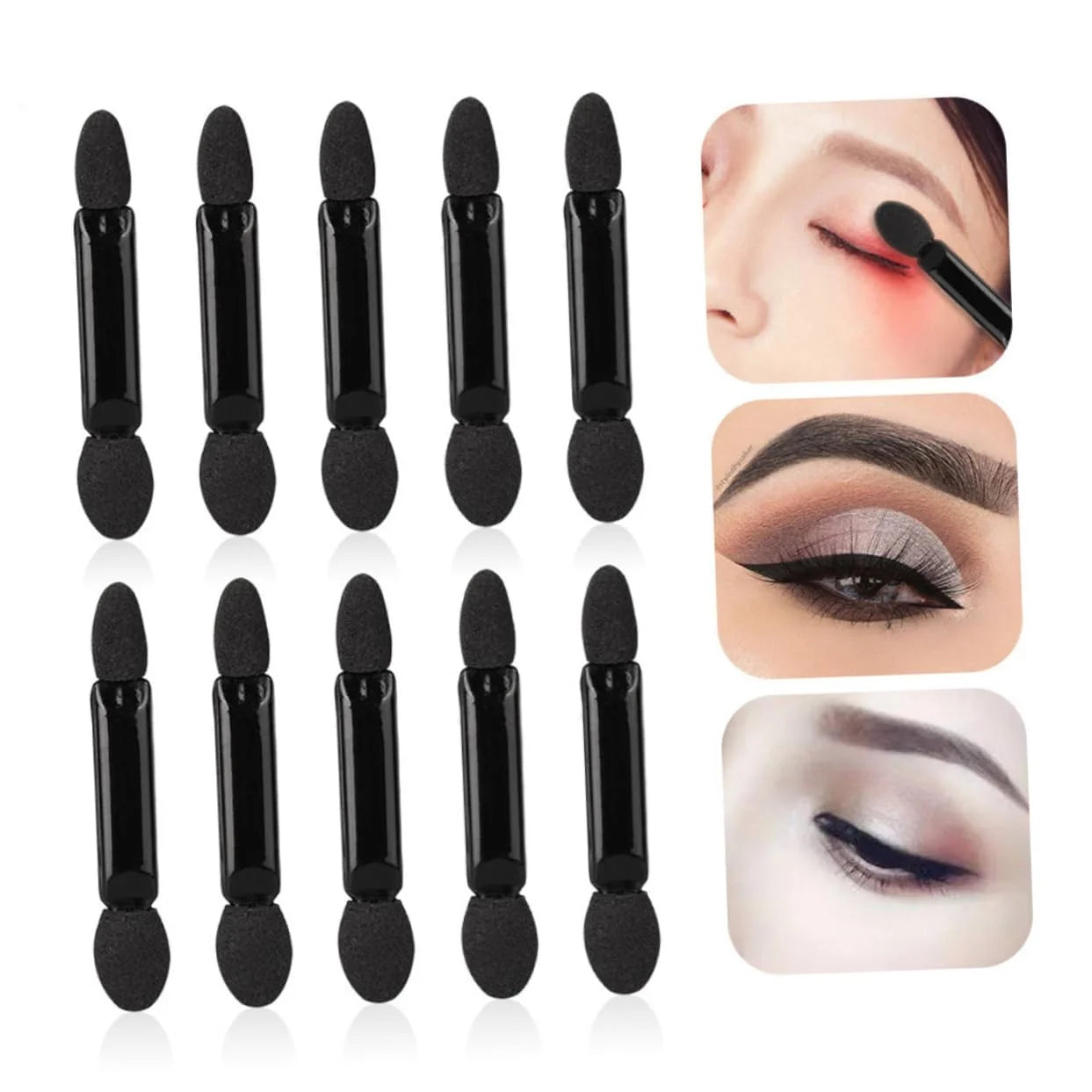 200 Pcs Black Double Head Eyeshadow Brush Set D2102
