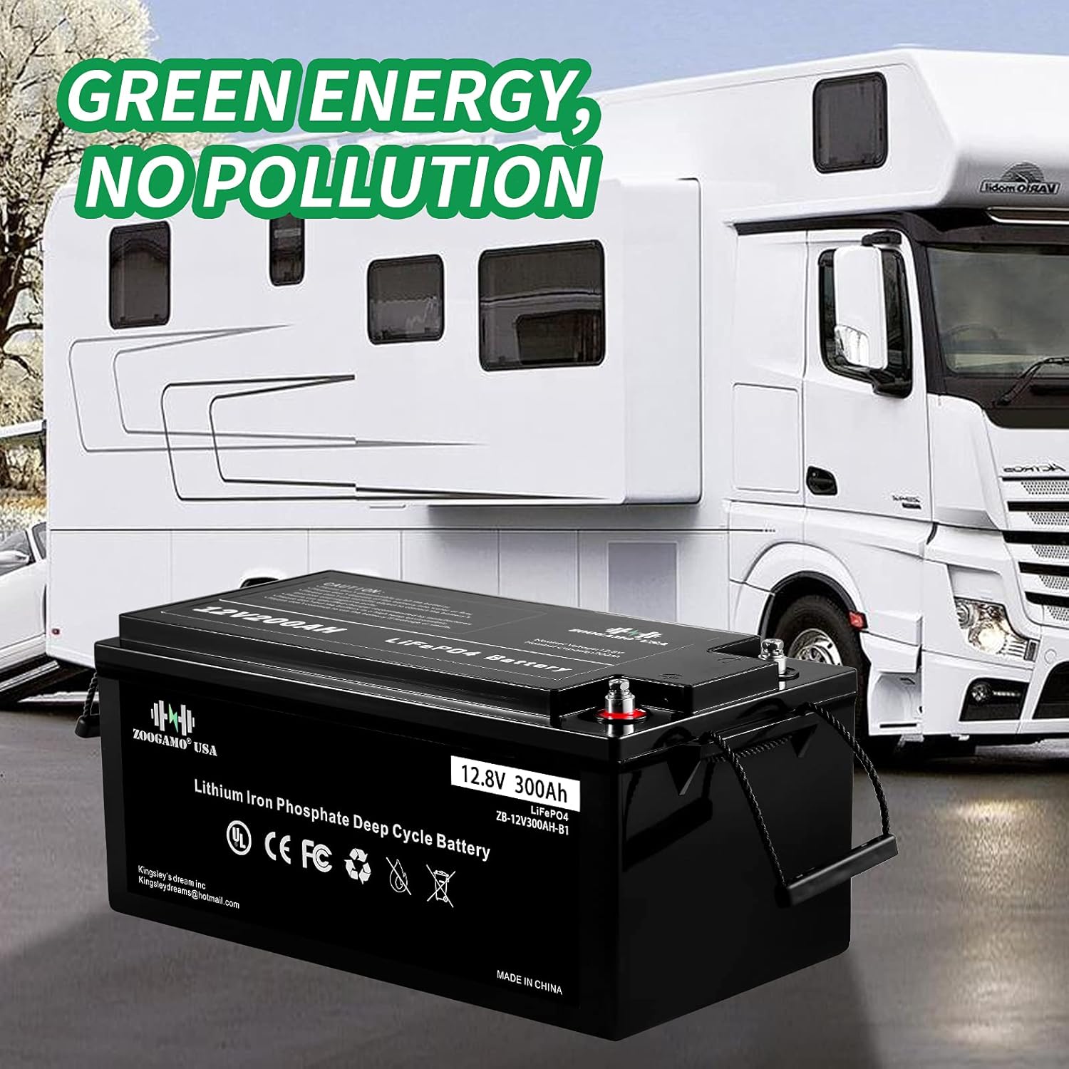 12V 300Ah Lithium LiFePO4 Deep Cycle Rechargeable Battery with Built-in BMS K456511