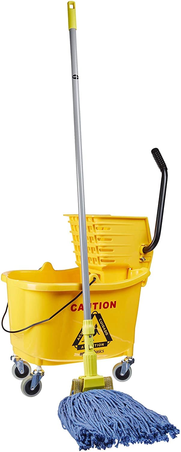 Yellow 35-Quart Mop Bucket on Wheels W50386