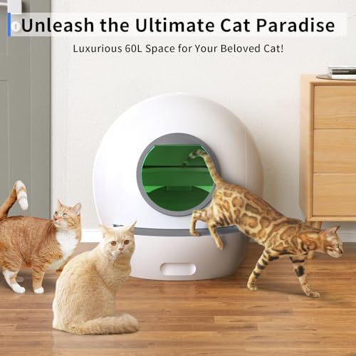 Purple Self Cleaning Electric Cat Litter Box with 2 Pack Litter F2353