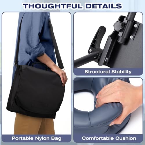 Blue Adjustable Memory Foam Mattress Top Massage Kit with Face Cushion H80191