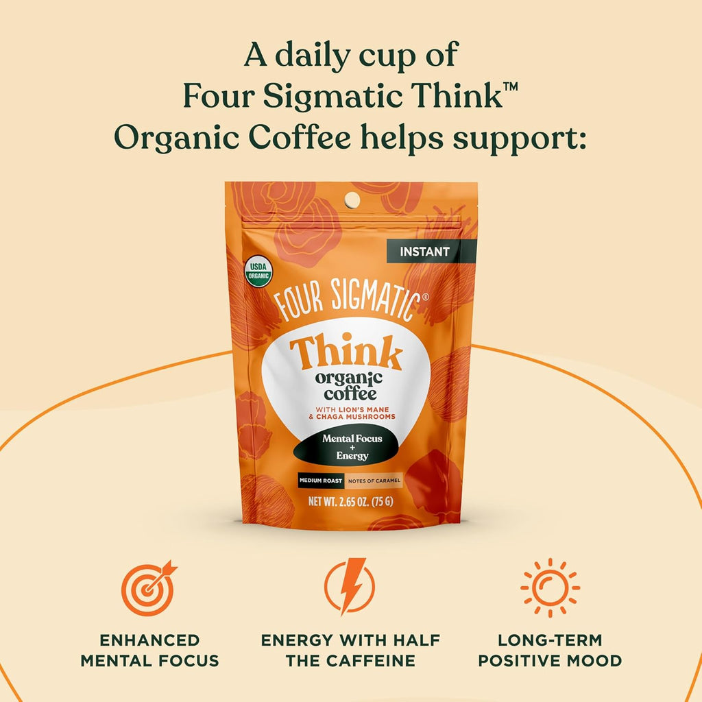 Organic Mushroom Coffee Instant Mix with Lion's Mane and Chaga, 30 Serving Canister M943745
