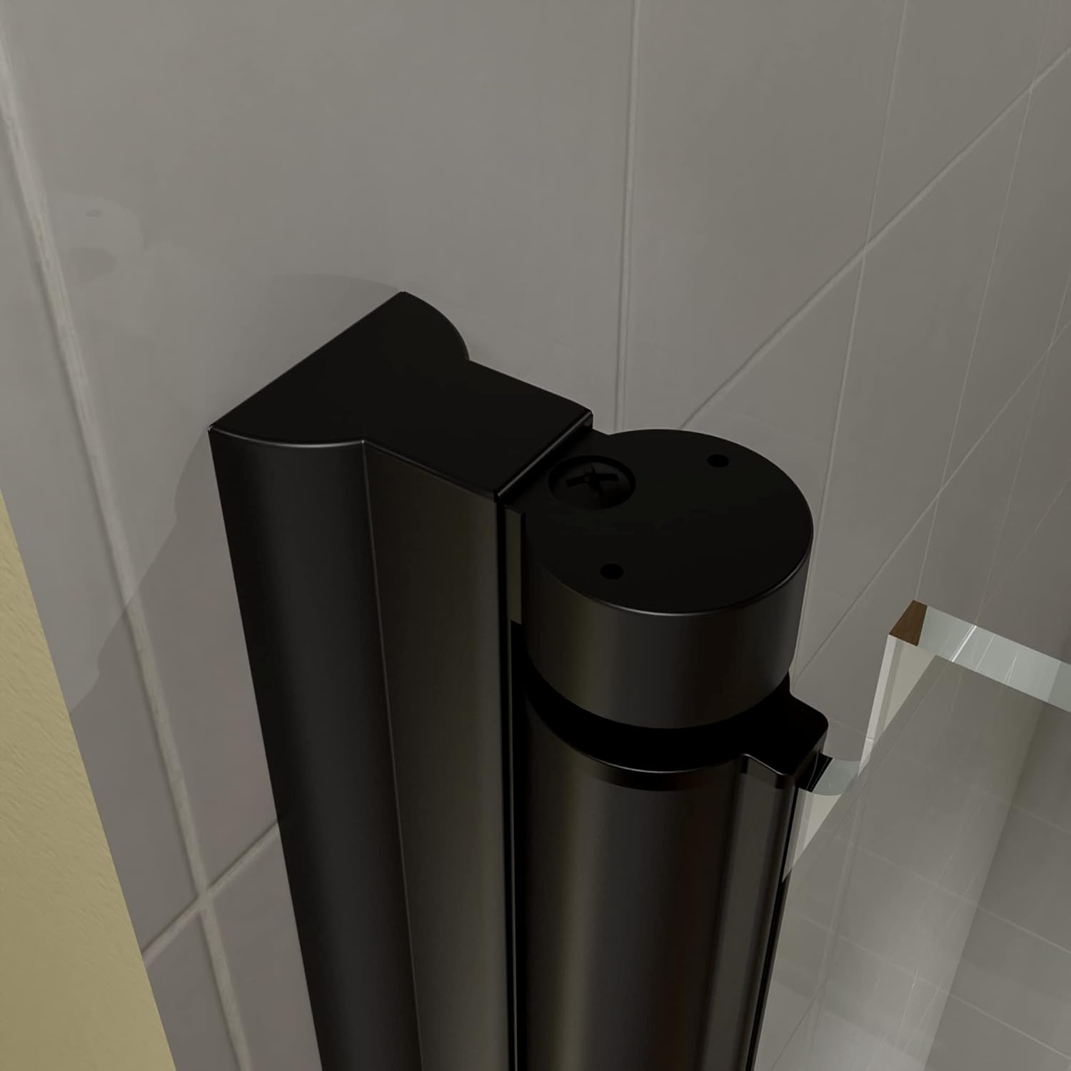 Matte Black 32 in. x 72 in. Clear Tempered Glass Shower Door V87761