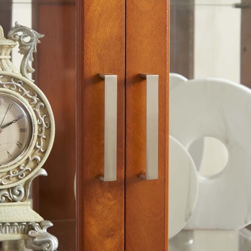 Cherry Wood Curio Cabinet with Tempered Glass Doors W85999
