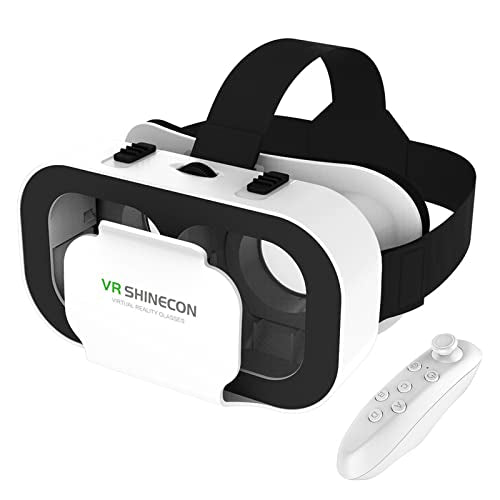 Adjustable 3D VR Glasses for Phone with Controller, Compatible 4.7-6.5 inch (Black) D665