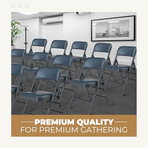 Black Vinyl Upholstered Folding Chair L8753