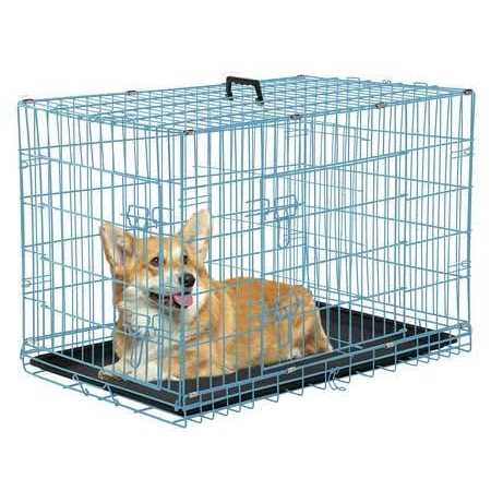 Foldable Large Metal Wire Dog Crate with Plastic Tray A130