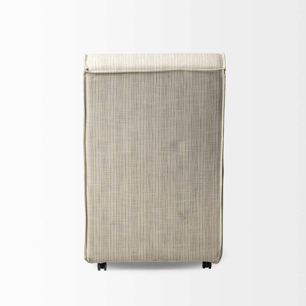 Cream Fabric Dining Chair on Casters U758990