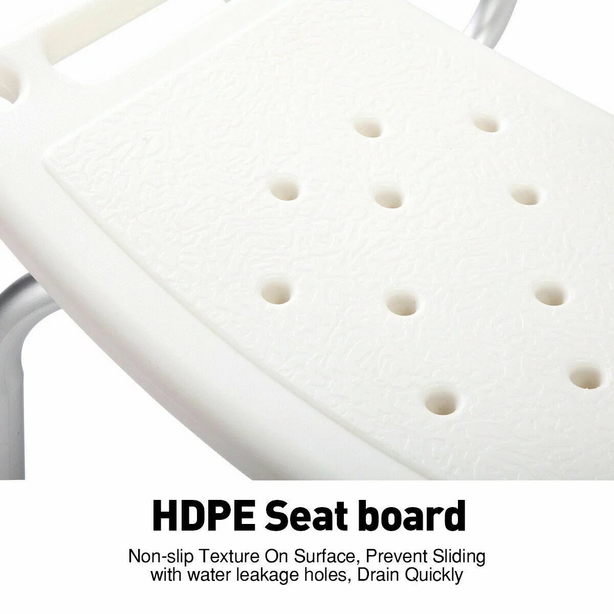 White 6 Adjustable Height Bath Shower Chair A800