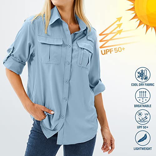 UPF 50 Long Sleeve UV Sun Protection Safari Shirts Outdoor Quick Dry Fishing Hiking Travel Shirts E61150