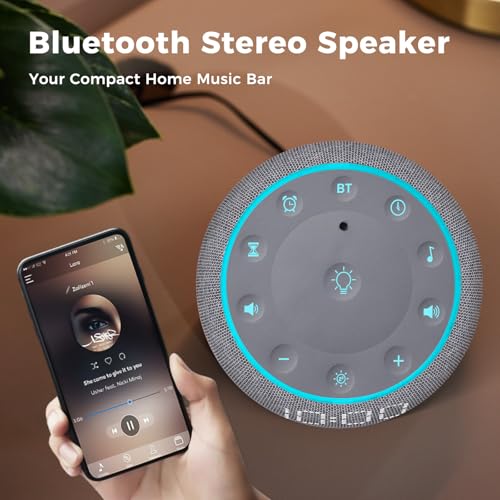 White Noise Machine Alarm Clock with Bluetooth Speaker M238