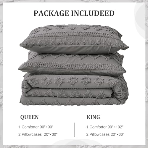 King Size White 3 Pcs Comforter Set X621643
