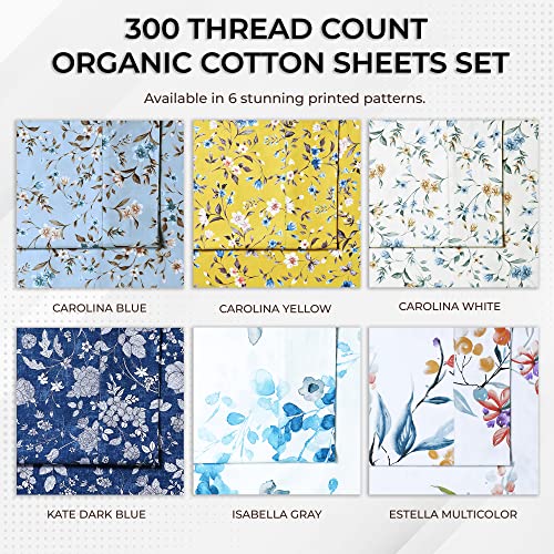 300 Thread Count Organic Cotton Deep Pocket Queen Bed Sheet Set U923053