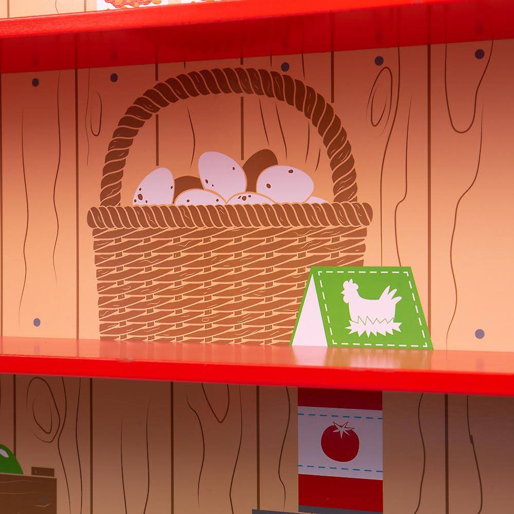 Wooden Village Shop Pretend Play Toys L5758
