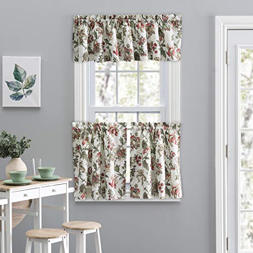 Brick Floral Tailored Tier Curtain, 56" x 24" U408042
