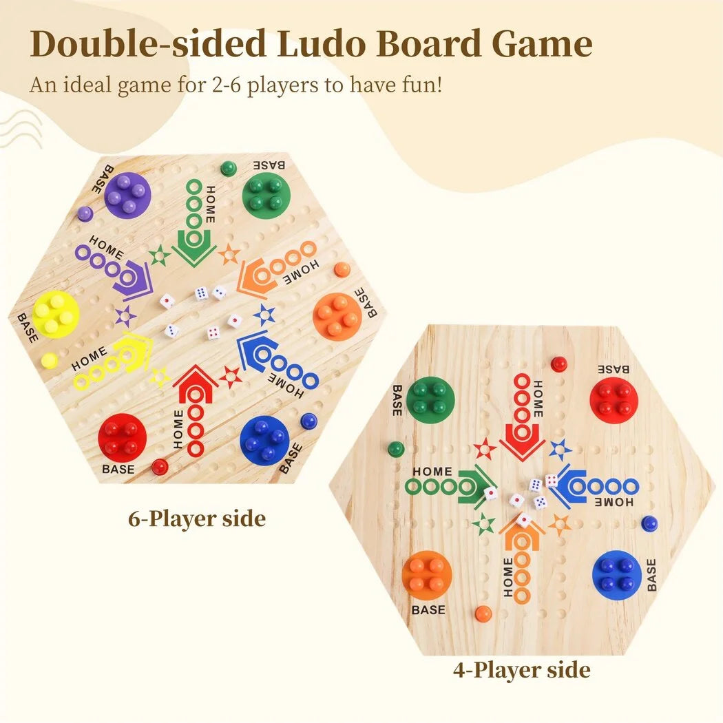 Double-Sided Wooden Marble Board Game J8140