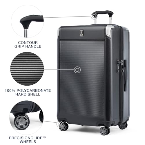 True Navy Blue 28-Inch Hardside Polycarbonate Expandable Checked Suitcase X5561