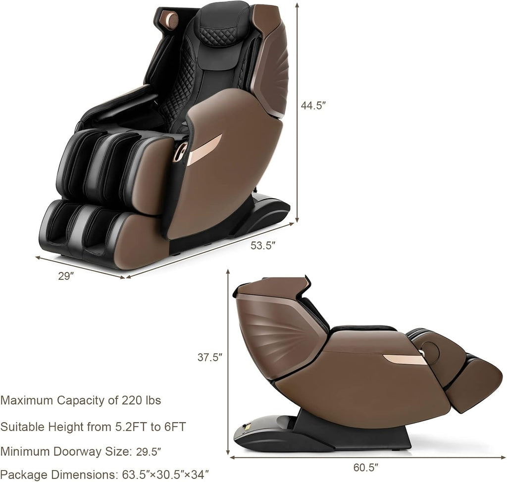 3D Electric Zero Gravity Shiatsu Massage Recliner Chair with SL Track X6535