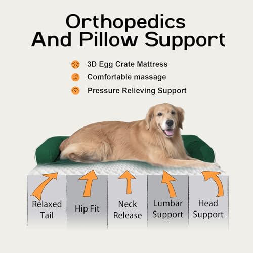 Large Dark Grey Orthopedic Dog Bed with Removable Cover G9834