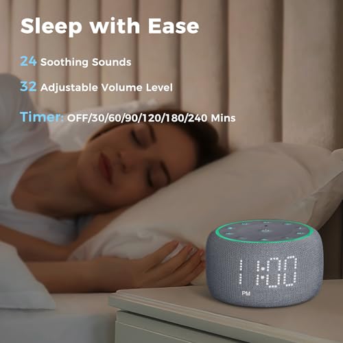 White Noise Machine Alarm Clock with Bluetooth Speaker M238