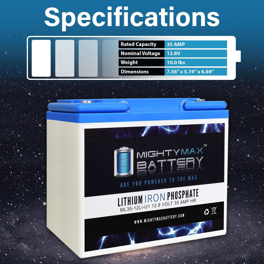 12V 35AH U1 Lithium Replacement Battery Q96115