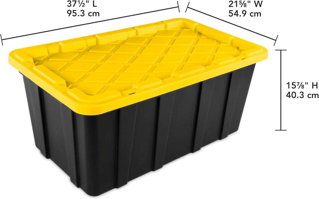 38 Gal Stackable Storage Bin with Lid, 4-Pack I88885